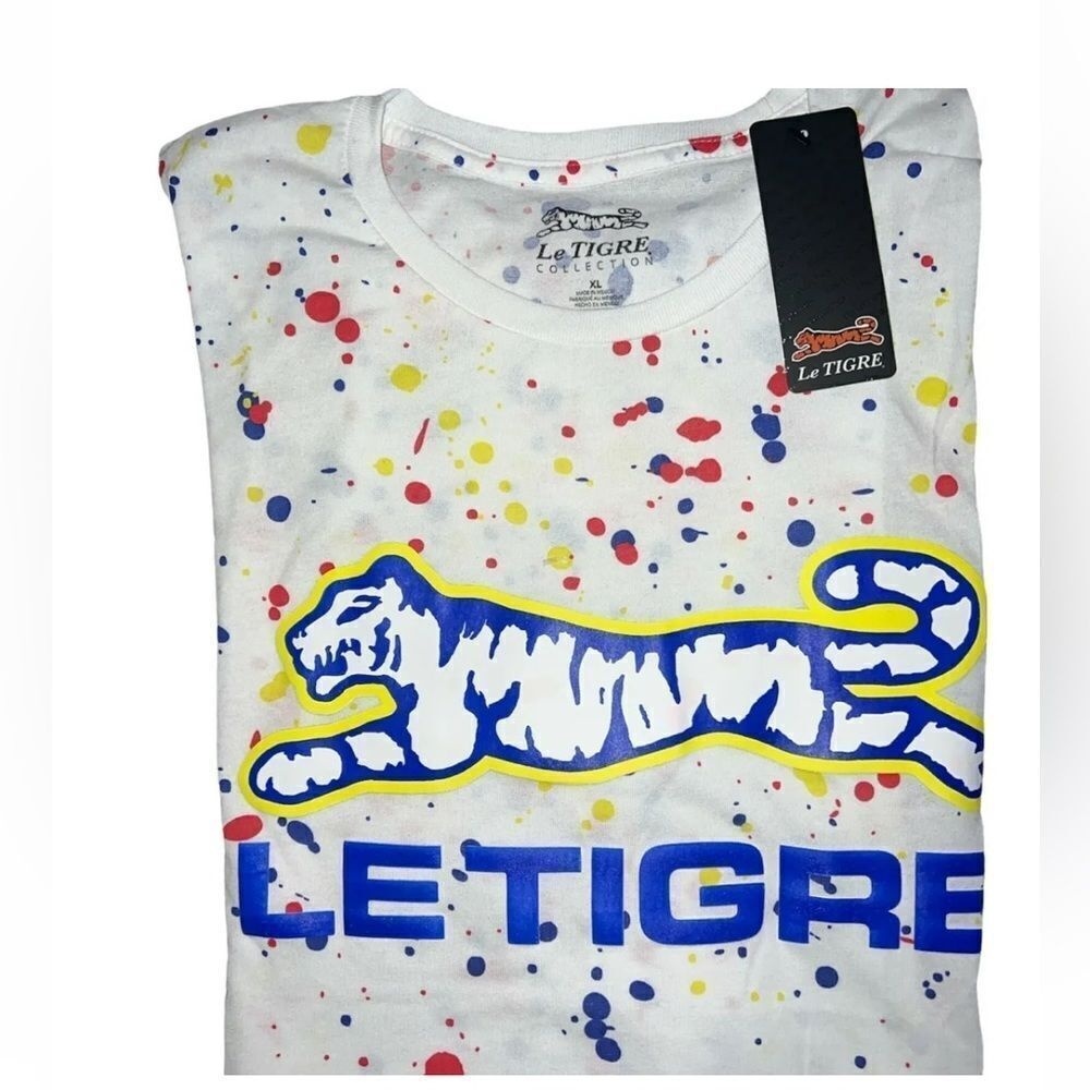 Le Tigre t-shirt D Mens white Crew Neck  short sleeve XL